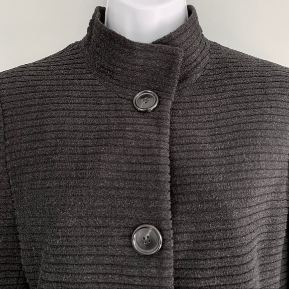 Akris Punto Stand Collar Ribbed Jacket Gray Size 8 - Picture 6 of 15
